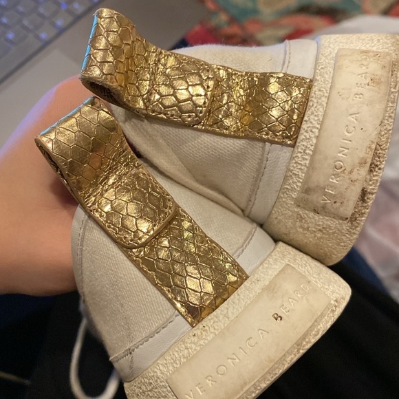 Veronica Beard / Parise white Canvas Leather Sneakers 6 - Picture 7 of 8